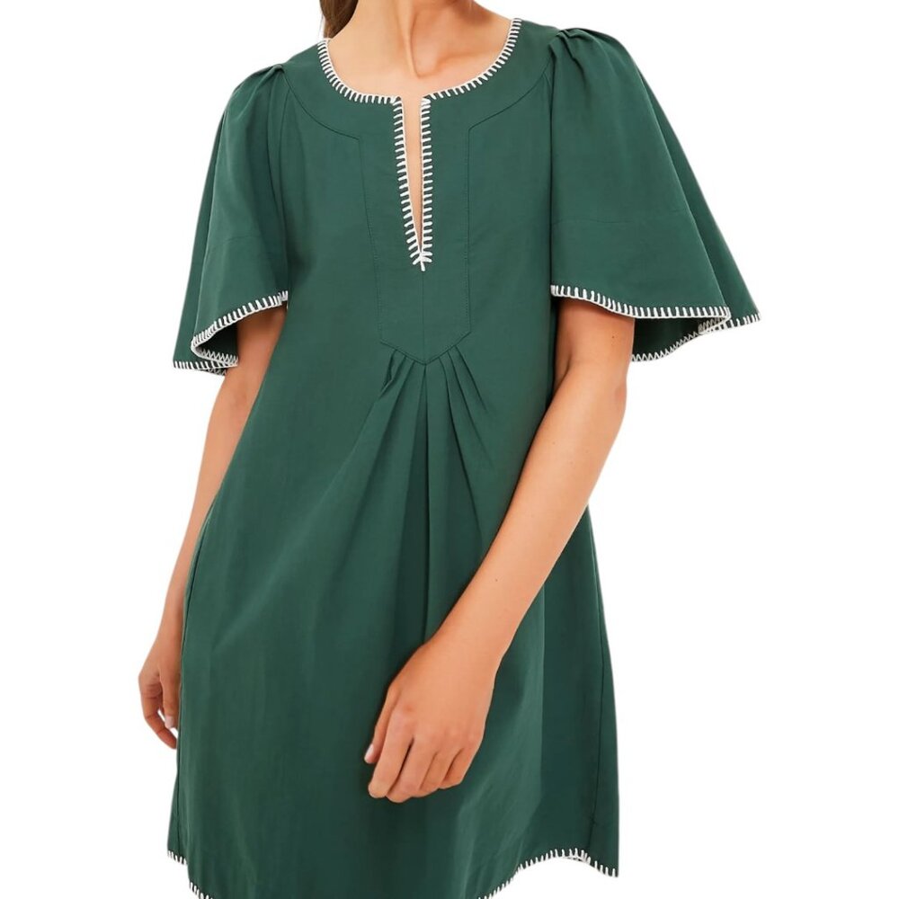Tuckernuck Pomander Place Green Stitch Finley Flutter Sleeve Dress - Picture 2 of 5